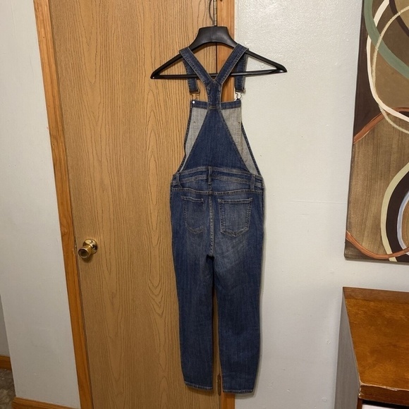Eunina "Dylan Skinny" Small Medium Wash Distressed Denim Overalls - EUC - Picture 2 of 4